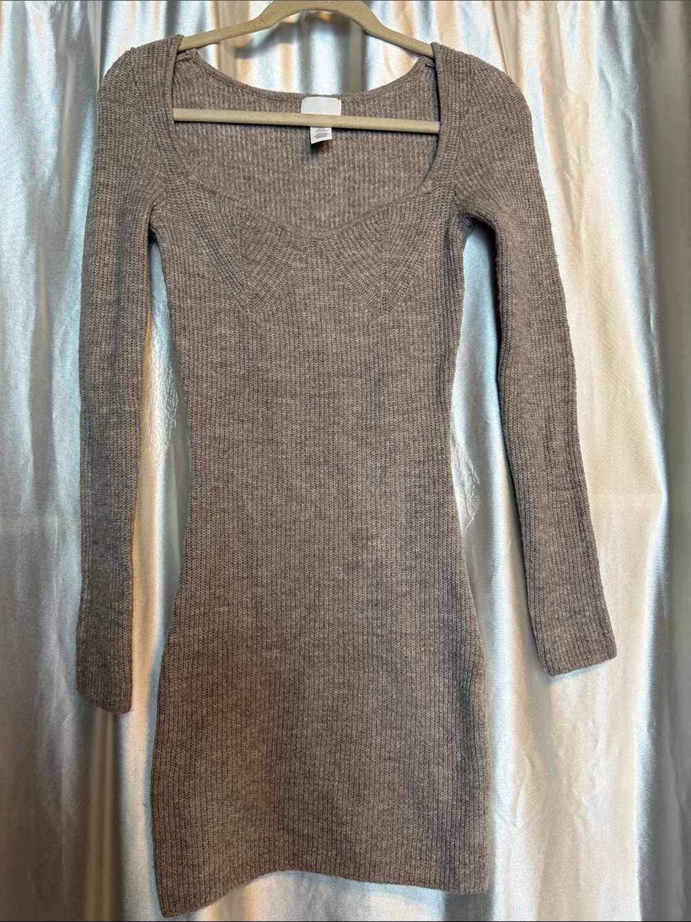 H&M Ribbed Mini Dress — Taupe